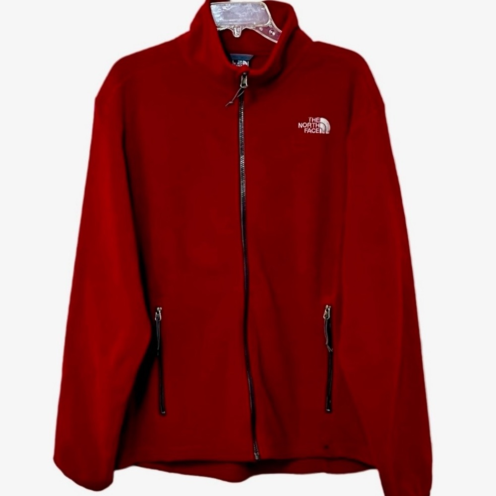 The North Face Men’s Crimson Red Polar Fleece Zip Jacket Sz L Mountain Athletic